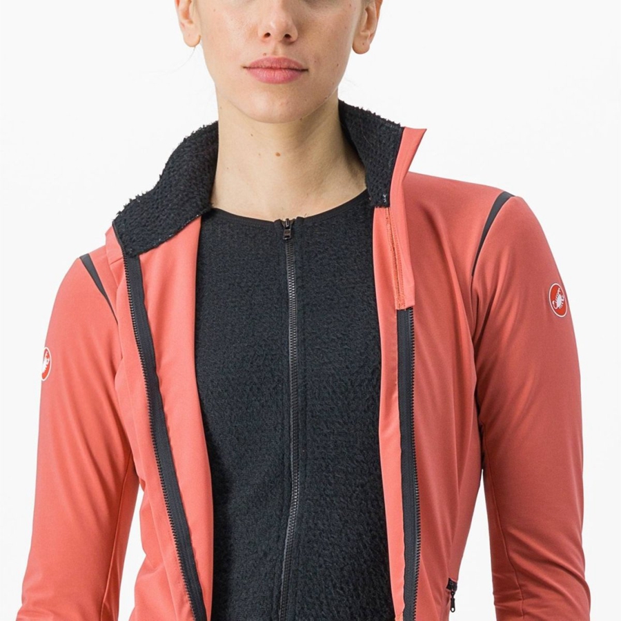 Castelli ALPHA FLIGHT ROS W Women Jackets Red / Black / Black | 4678FWUSH