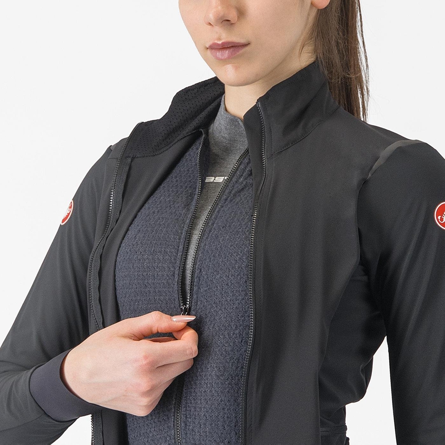 Castelli ALPHA FLIGHT ROS W Women Jackets Black / Black | 9283ZKMTF