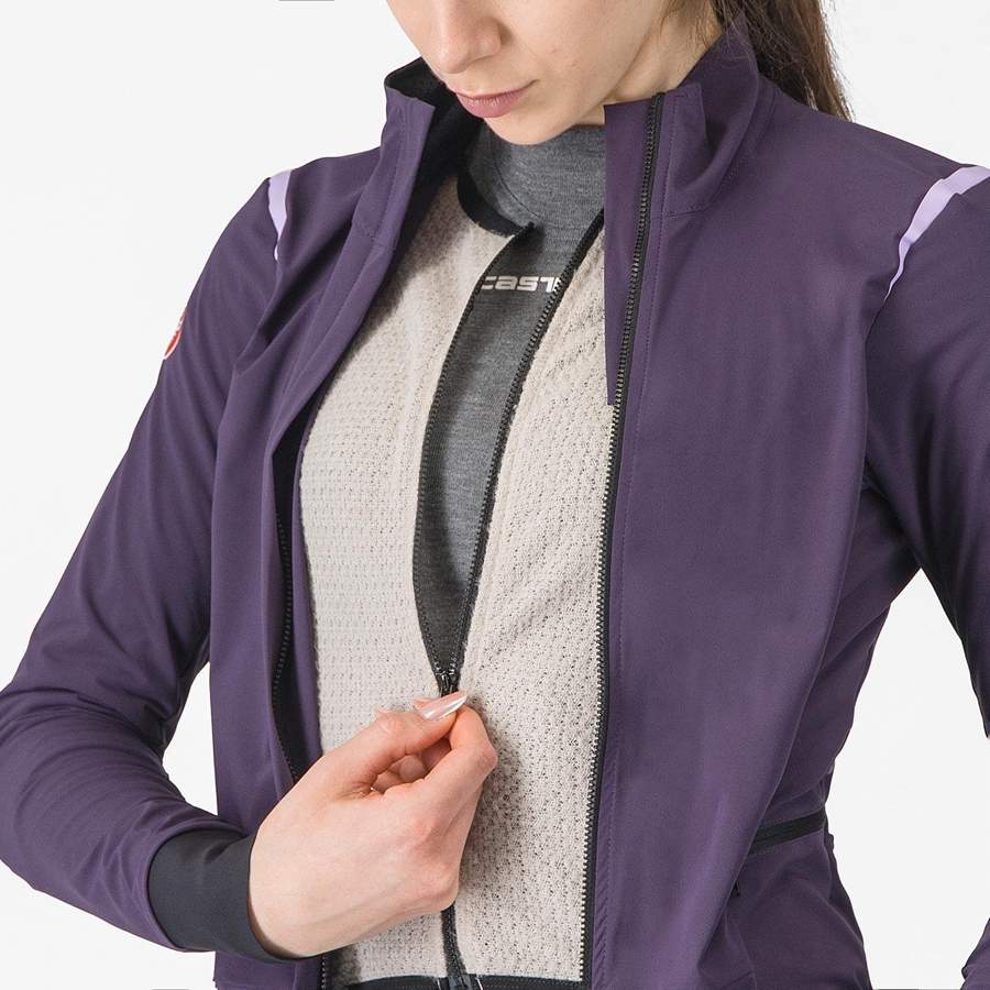 Castelli ALPHA FLIGHT ROS W Women Jackets Purple | 2136BXFKD