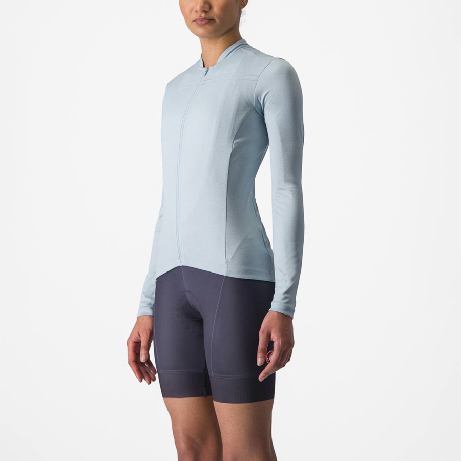 Castelli ANIMA 4 LONG SLEEVE Women Jersey Blue | 1786CRDAZ