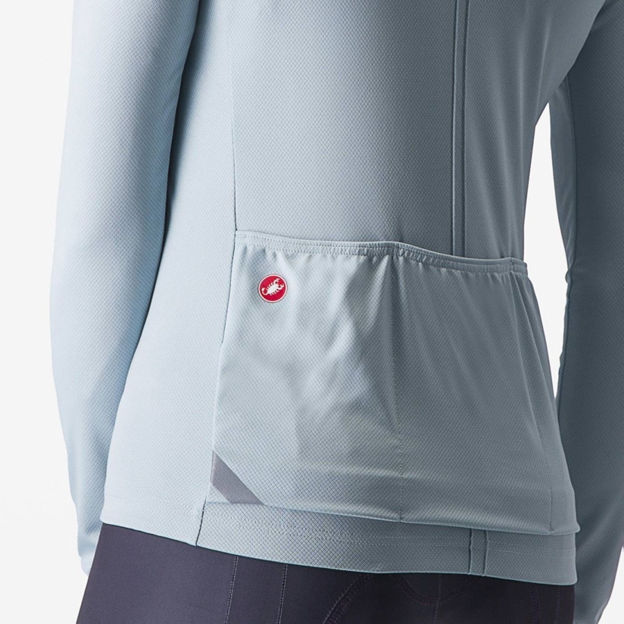 Castelli ANIMA 4 LONG SLEEVE Women Jersey Blue | 1786CRDAZ