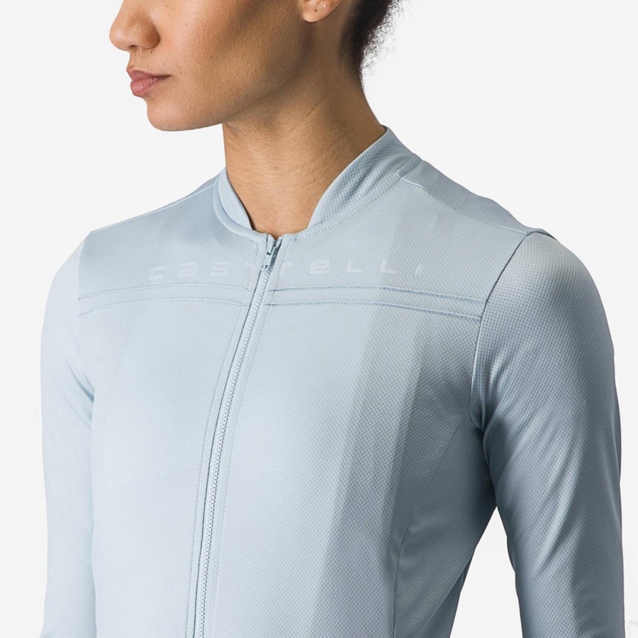 Castelli ANIMA 4 LONG SLEEVE Women Jersey Blue | 1786CRDAZ