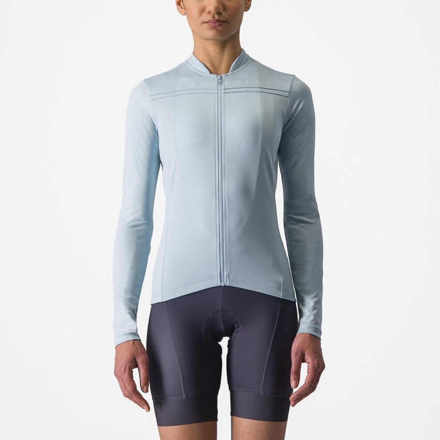 Castelli ANIMA 4 LONG SLEEVE Women Jersey Blue | 1786CRDAZ