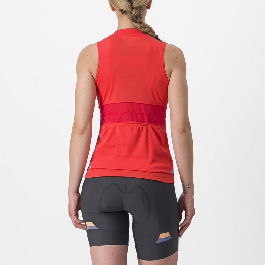 Castelli ANIMA 4 SLEEVELESS Women Jersey Orange | 8690GJNRB