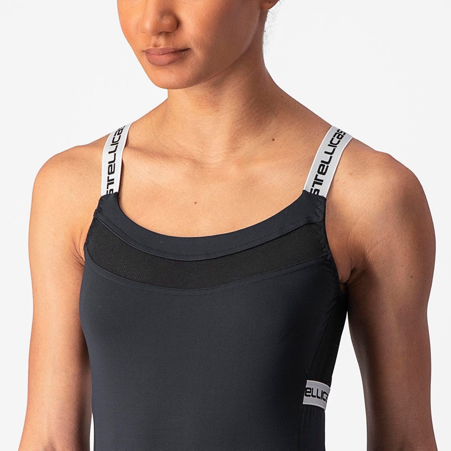 Castelli BAVETTE TOP Women Jersey Black / White | 6489ZGEUF