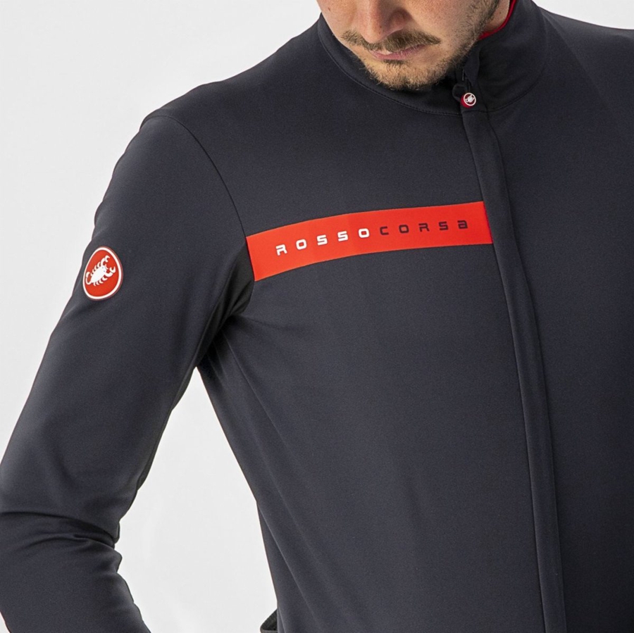 Castelli BETA RoS Men Jackets Black / Red | 0694XCPEB