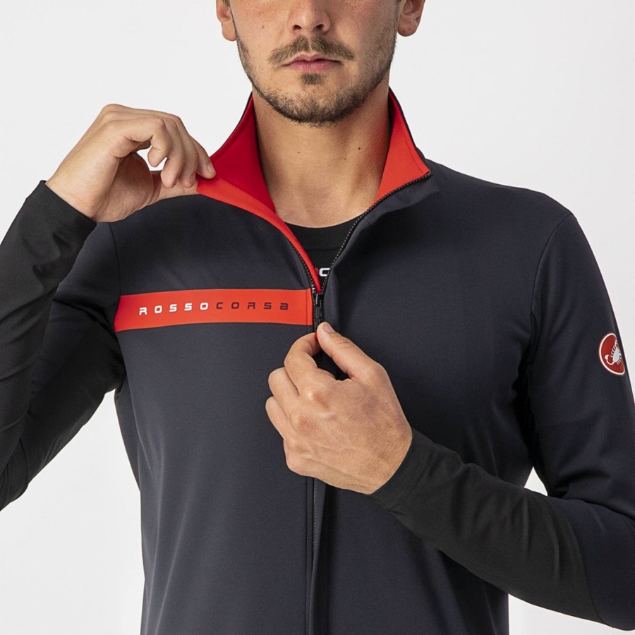 Castelli BETA RoS Men Jackets Black / Red | 0694XCPEB