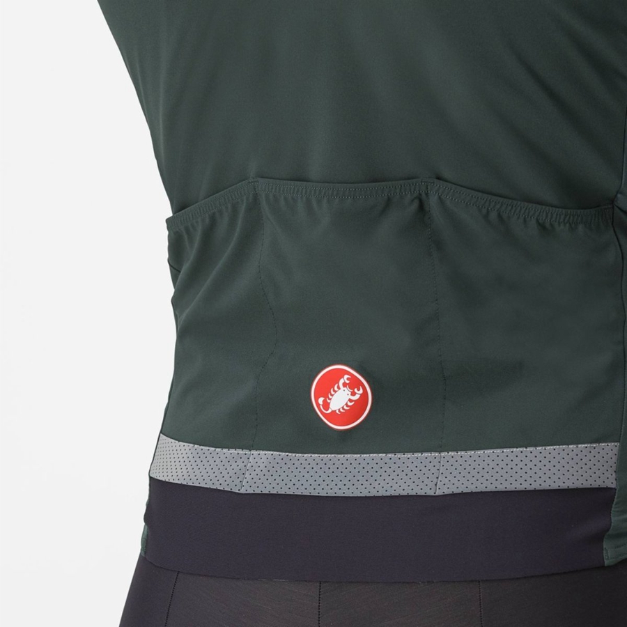 Castelli BETA RoS Men Jackets Green / Red Orange | 4603KMTQF