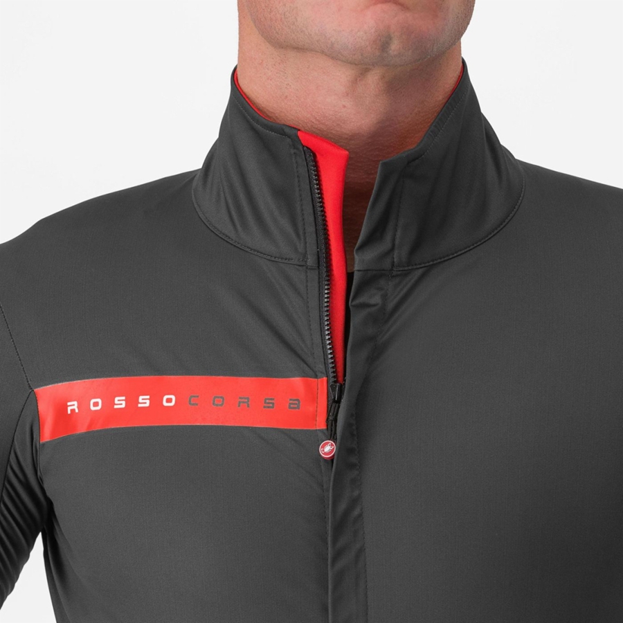 Castelli BETA RoS Men Jackets Grey / Dark Grey / Red | 5279PUNLE