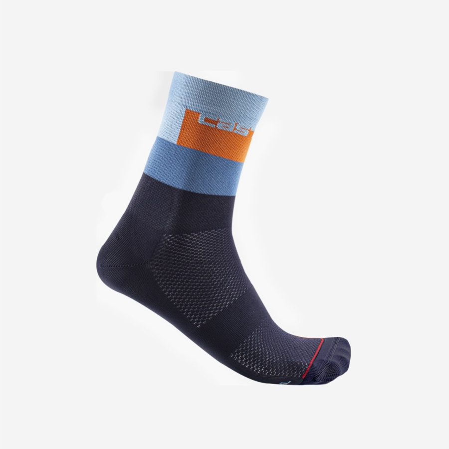 Castelli BLOCCO 15 Men Socks Blue | 9146NDCWT