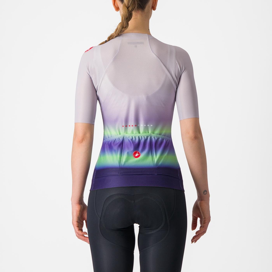 Castelli CLIMBER'S 4.0 W Women Jersey Purple White / Green / Dark Purple | 6149VBTWQ