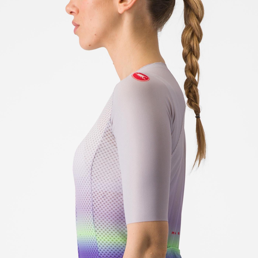 Castelli CLIMBER'S 4.0 W Women Jersey Purple White / Green / Dark Purple | 6149VBTWQ