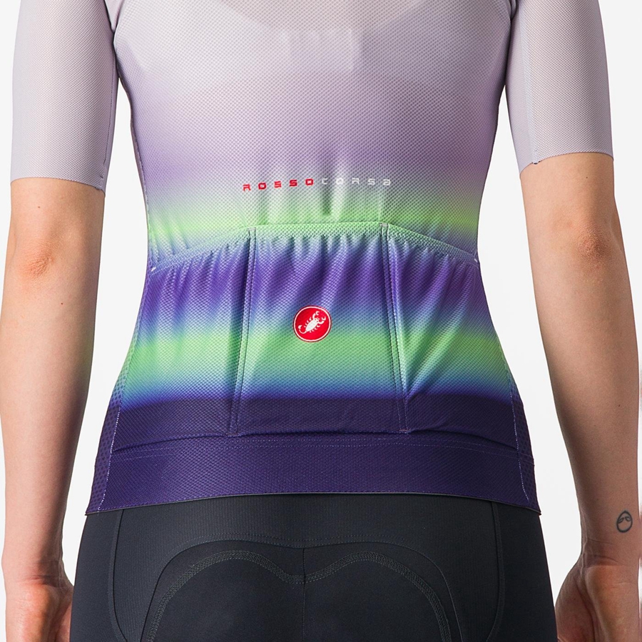 Castelli CLIMBER'S 4.0 W Women Jersey Purple White / Green / Dark Purple | 6149VBTWQ