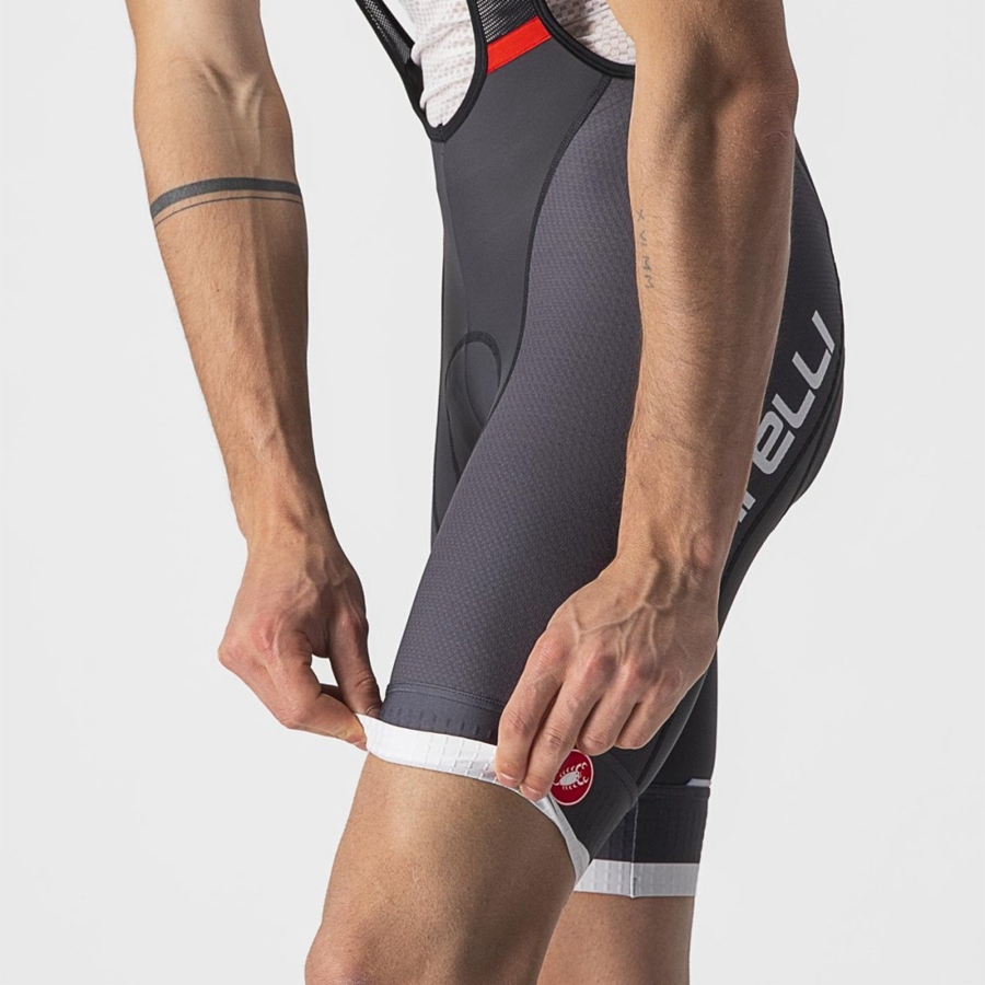 Castelli COMPETIZIONE KIT Men Bib Shorts Dark Grey / Silver Grey | 8546PBULS