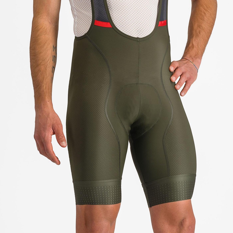 Castelli COMPETIZIONE Men Bib Shorts Deep Green | 8672UZSVL