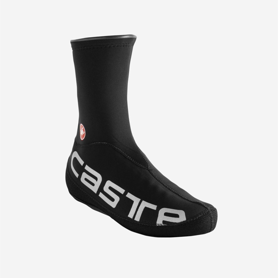 Castelli DILUVIO UL Men Shoecovers Black / Silver | 3685OJEDV