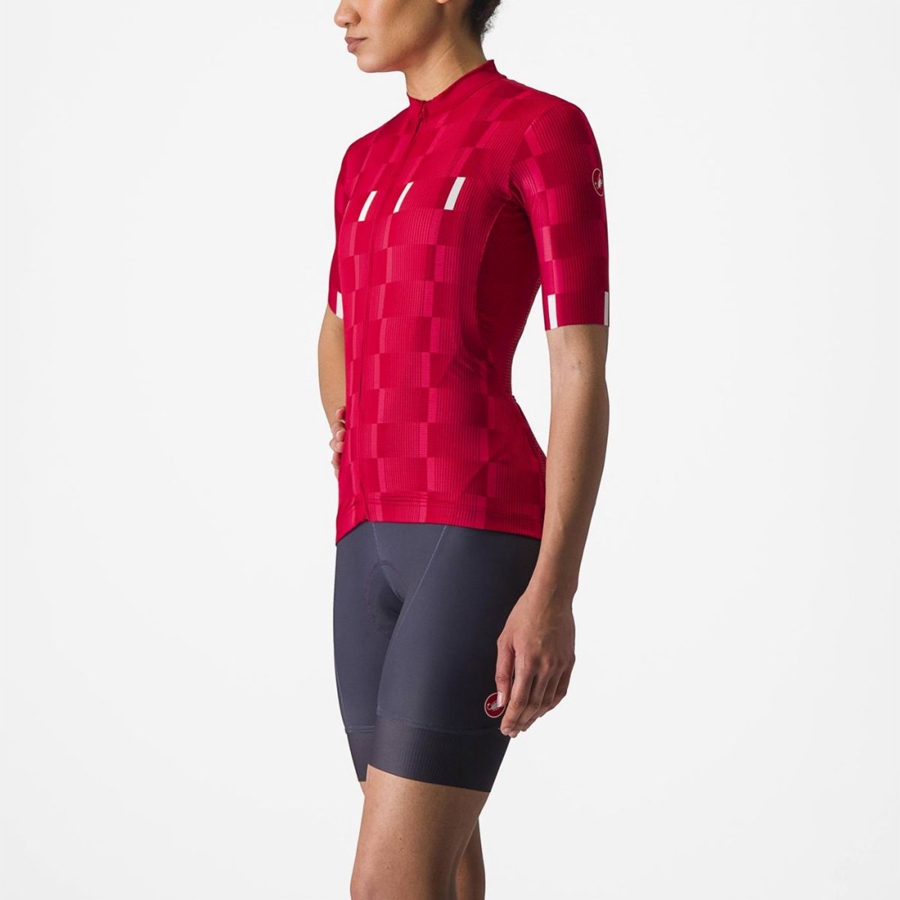 Castelli DIMENSIONE Women Jersey Red / White | 7015EMAJC