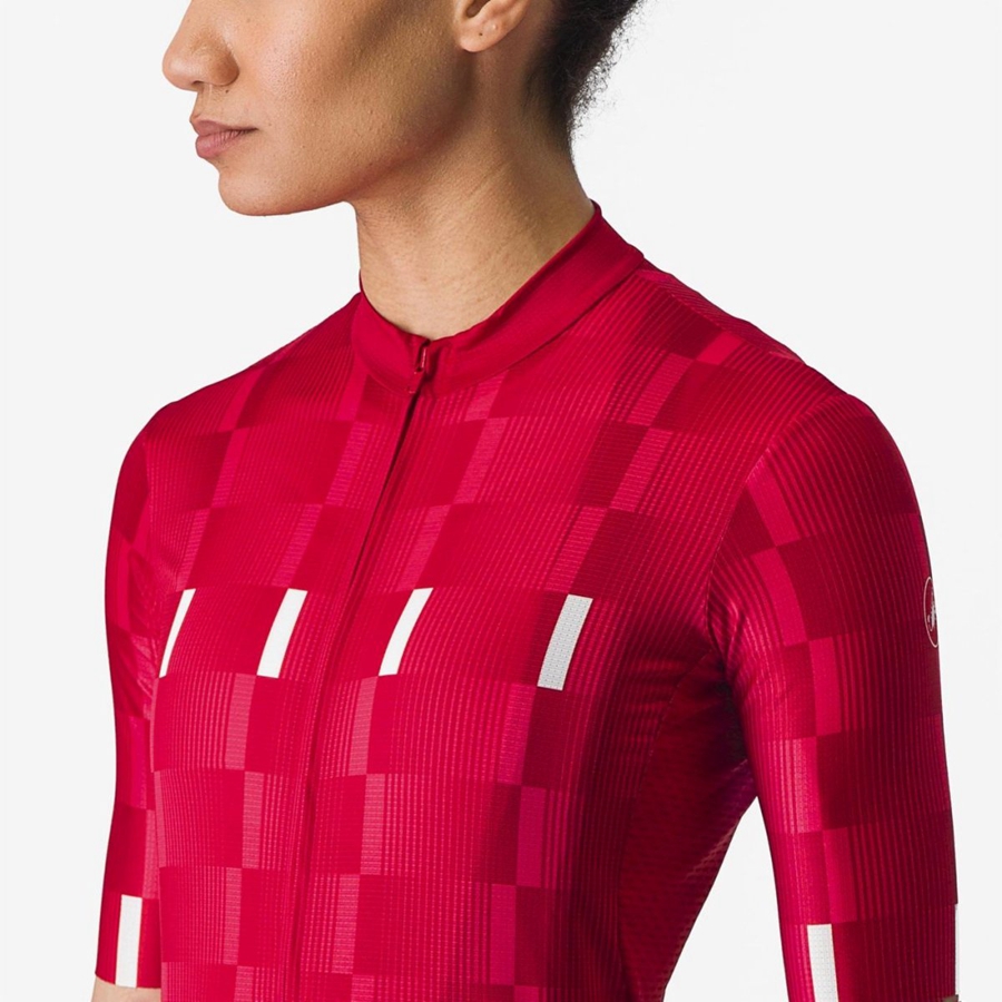 Castelli DIMENSIONE Women Jersey Red / White | 7015EMAJC