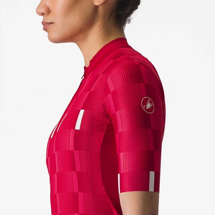 Castelli DIMENSIONE Women Jersey Red / White | 7015EMAJC