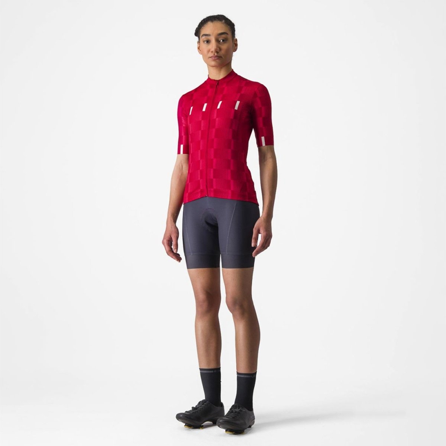 Castelli DIMENSIONE Women Jersey Red / White | 7015EMAJC