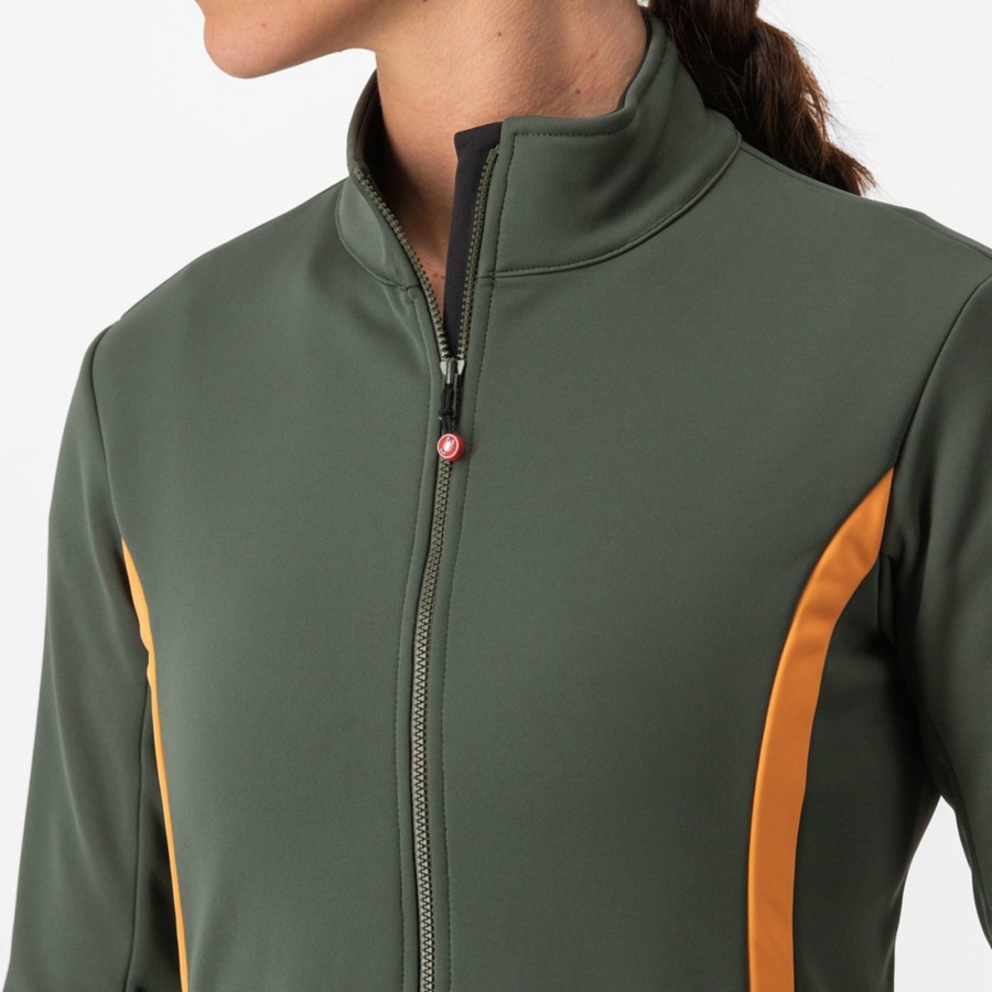 Castelli DINAMICA 2 Women Jackets Green | 3149WRASE