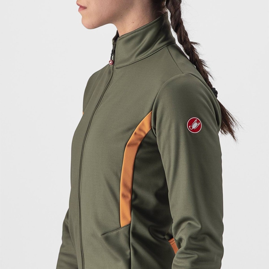 Castelli DINAMICA 2 Women Jackets Green | 3149WRASE