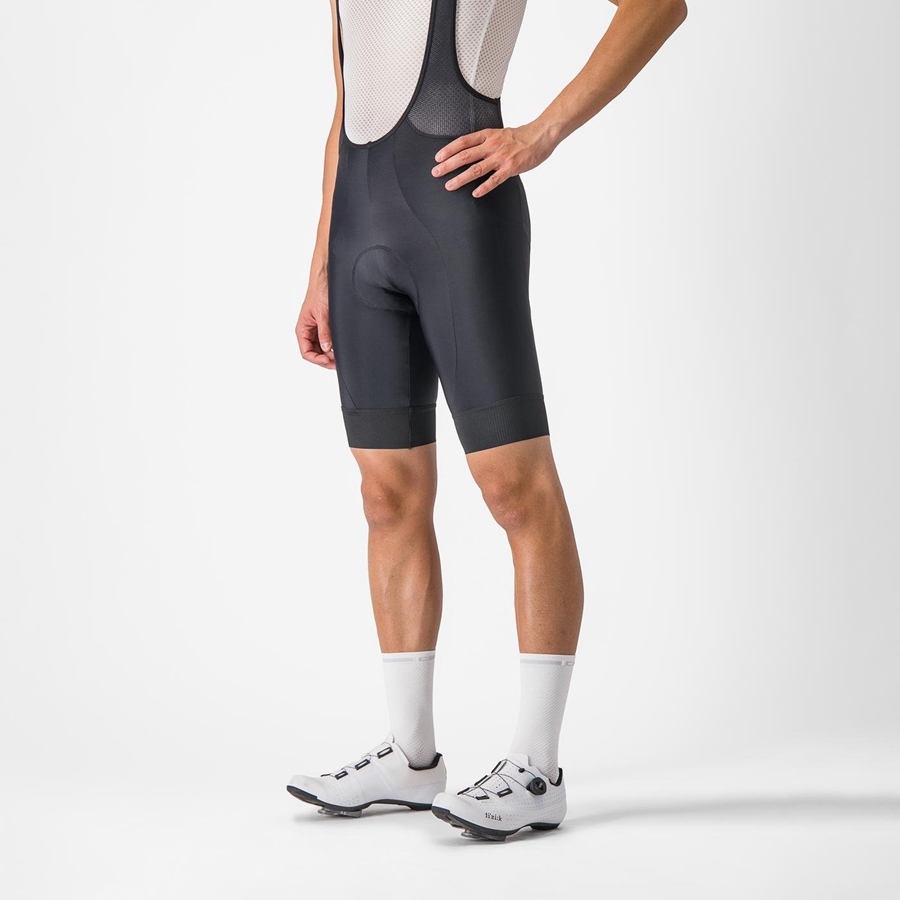 Castelli ENTRATA 2 Men Bib Shorts Black | 7325QOFZC