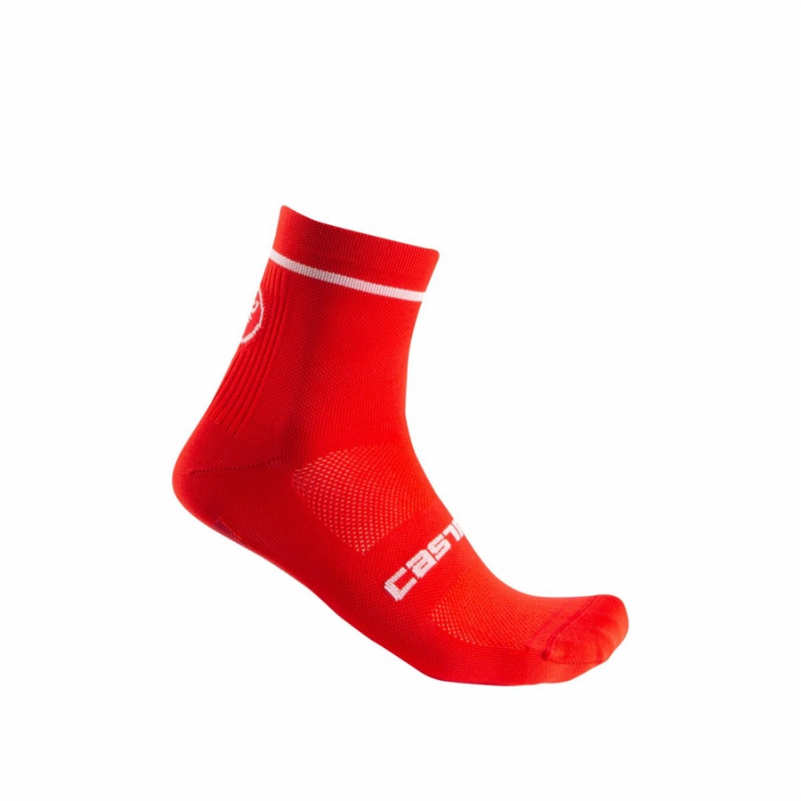 Castelli ENTRATA 9 Men Socks Red | 7416XEBCR