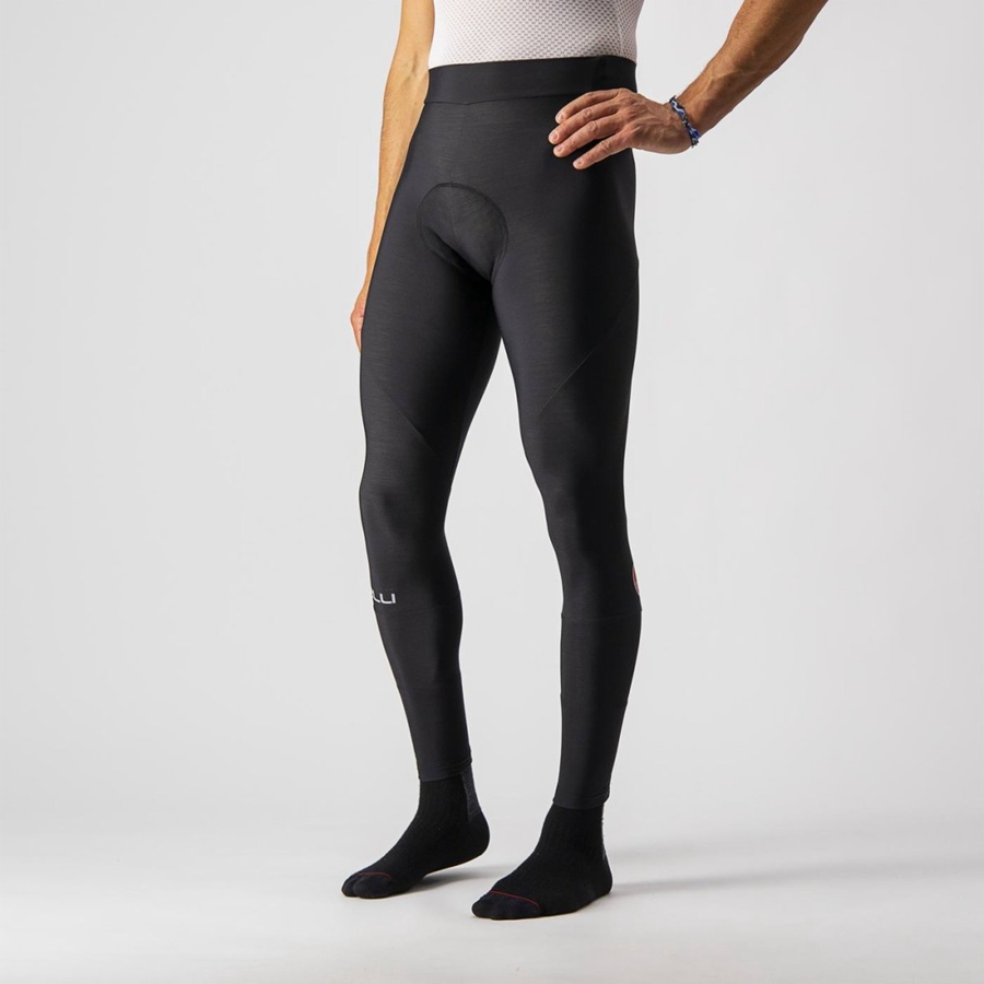 Castelli ENTRATA Men Leggings Black | 9842FDGRV