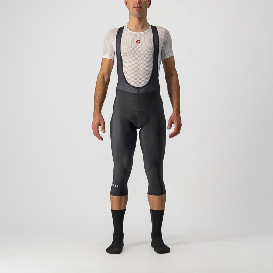 Castelli ENTRATA THERMAL BIB KNICKER Men Leggings Black | 8704EGXVI