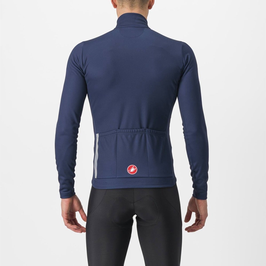 Castelli ENTRATA THERMAL Men Jersey Blue / Silver Grey | 3267AUSOG