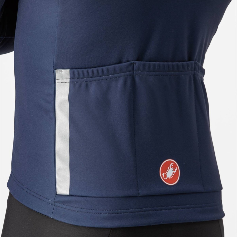 Castelli ENTRATA THERMAL Men Jersey Blue / Silver Grey | 3267AUSOG