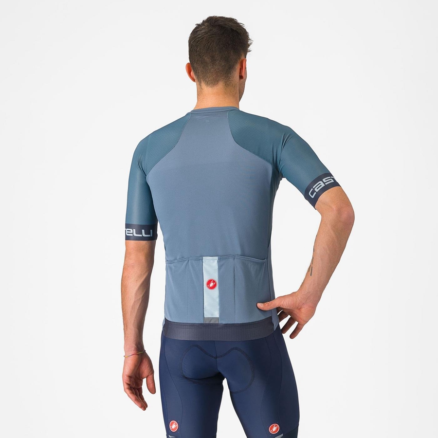 Castelli ENTRATA VI Men Jersey Light Grey Blue / Dark Grey | 1568IUOAX