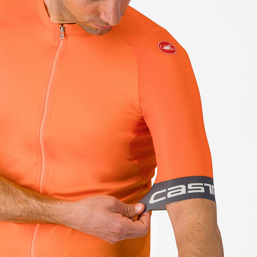 Castelli ENTRATA VI Men Jersey Orange / Dark Grey | 8094DKMHF