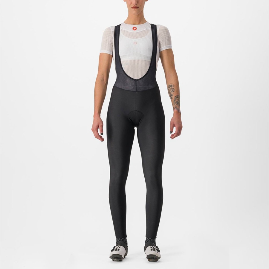 Castelli ENTRATA W Women Bib Tights Black | 2147DOLZQ