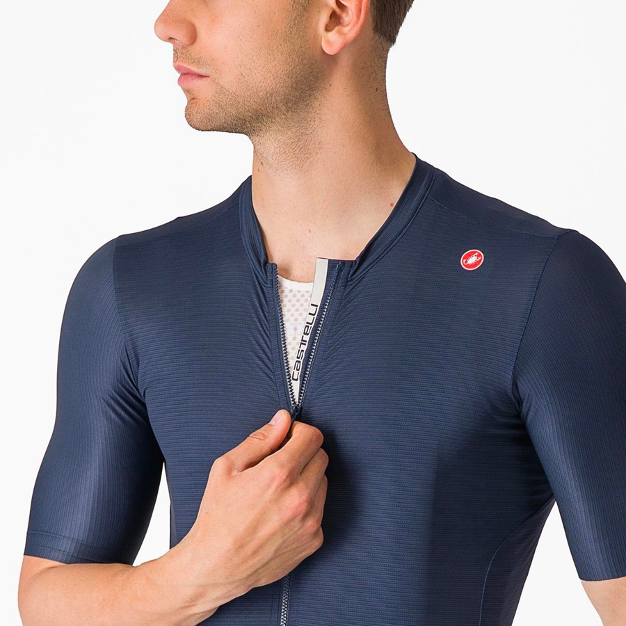 Castelli ESPRESSO Men Jersey Blue / Silver | 6973HNOMG