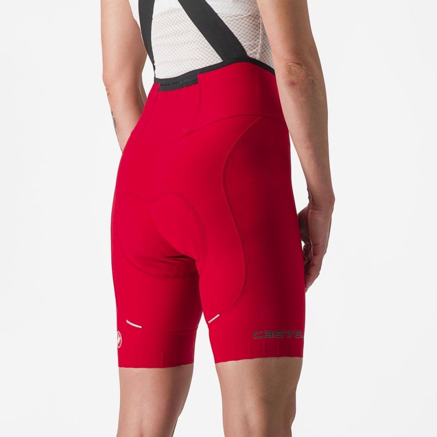 Castelli ESPRESSO W DT Women Bib Shorts Red | 3264WGBDL