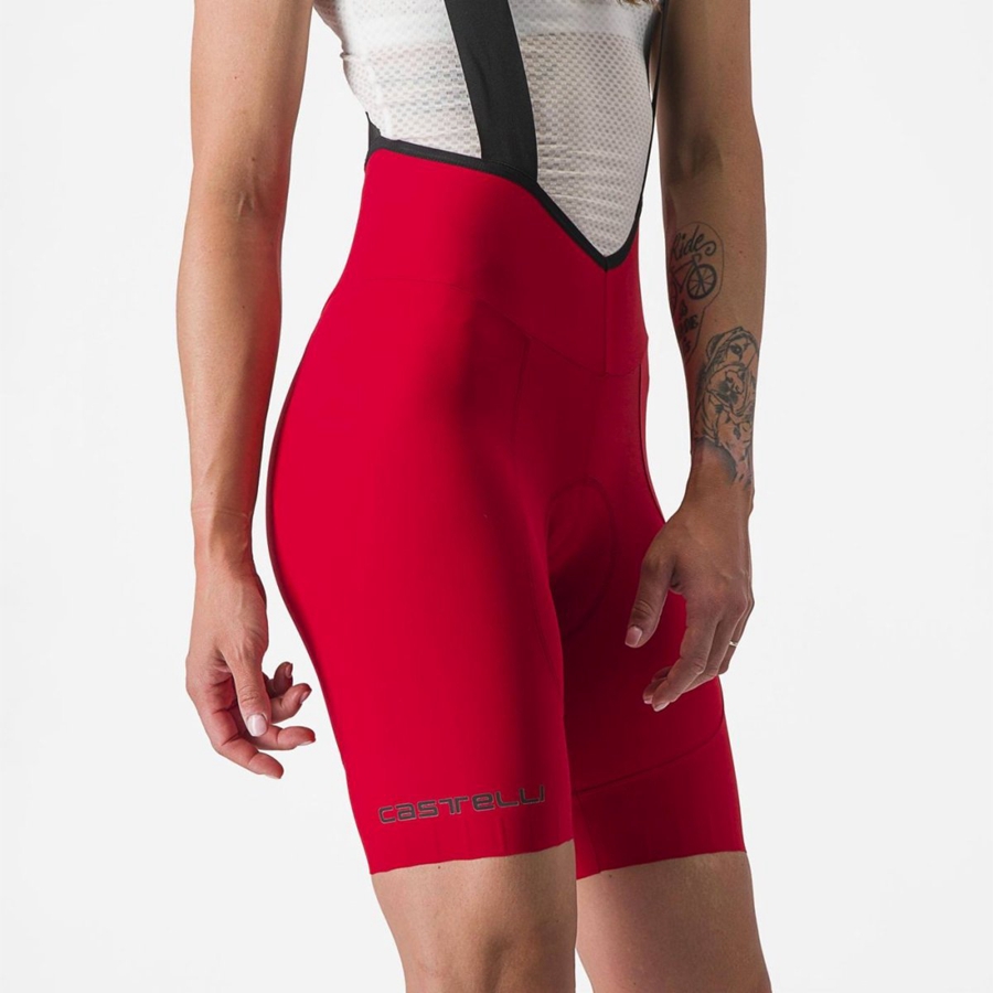 Castelli ESPRESSO W DT Women Bib Shorts Red | 3264WGBDL