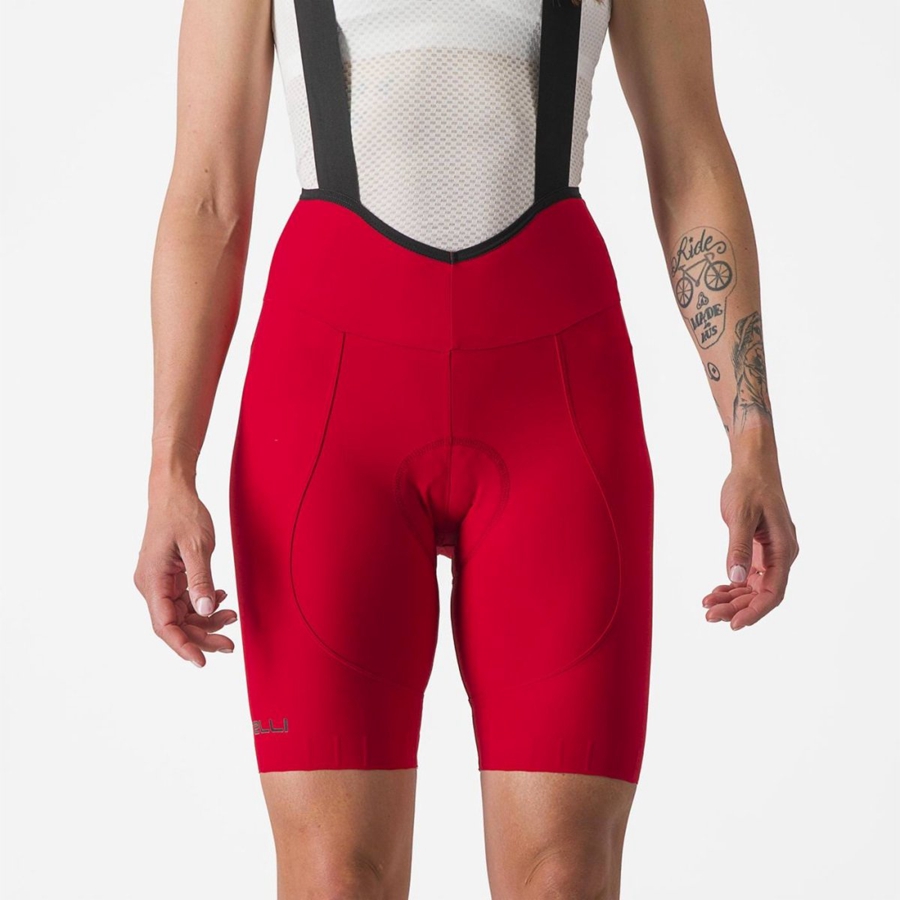 Castelli ESPRESSO W DT Women Bib Shorts Red | 3264WGBDL