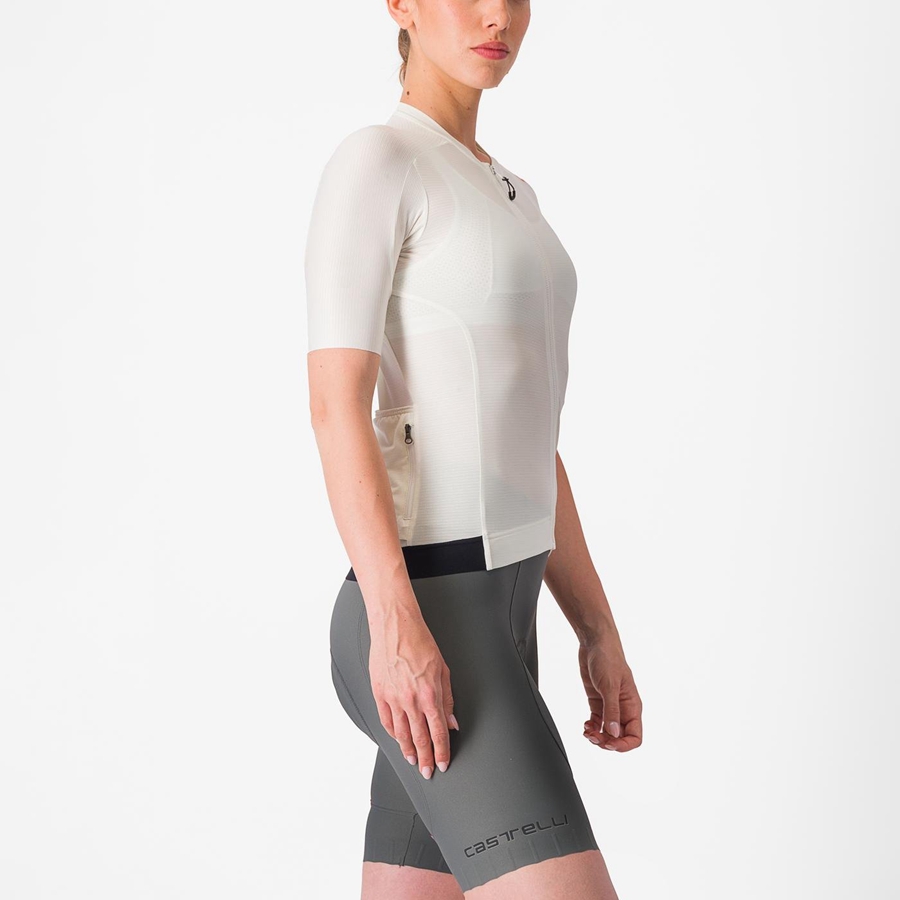 Castelli ESPRESSO W Women Jersey White / Dark Grey | 5314YHZTI