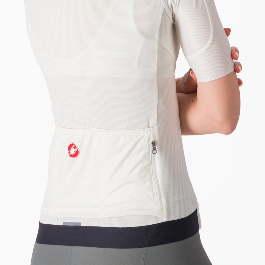 Castelli ESPRESSO W Women Jersey White / Dark Grey | 5314YHZTI