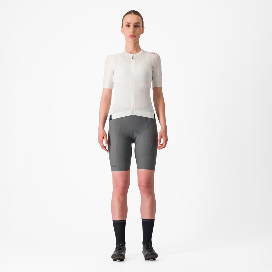 Castelli ESPRESSO W Women Jersey White / Dark Grey | 5314YHZTI