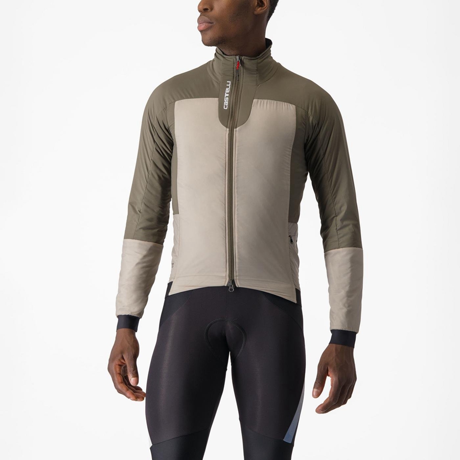 Castelli FLY THERMAL Men Jackets Green | 8142OPTWK