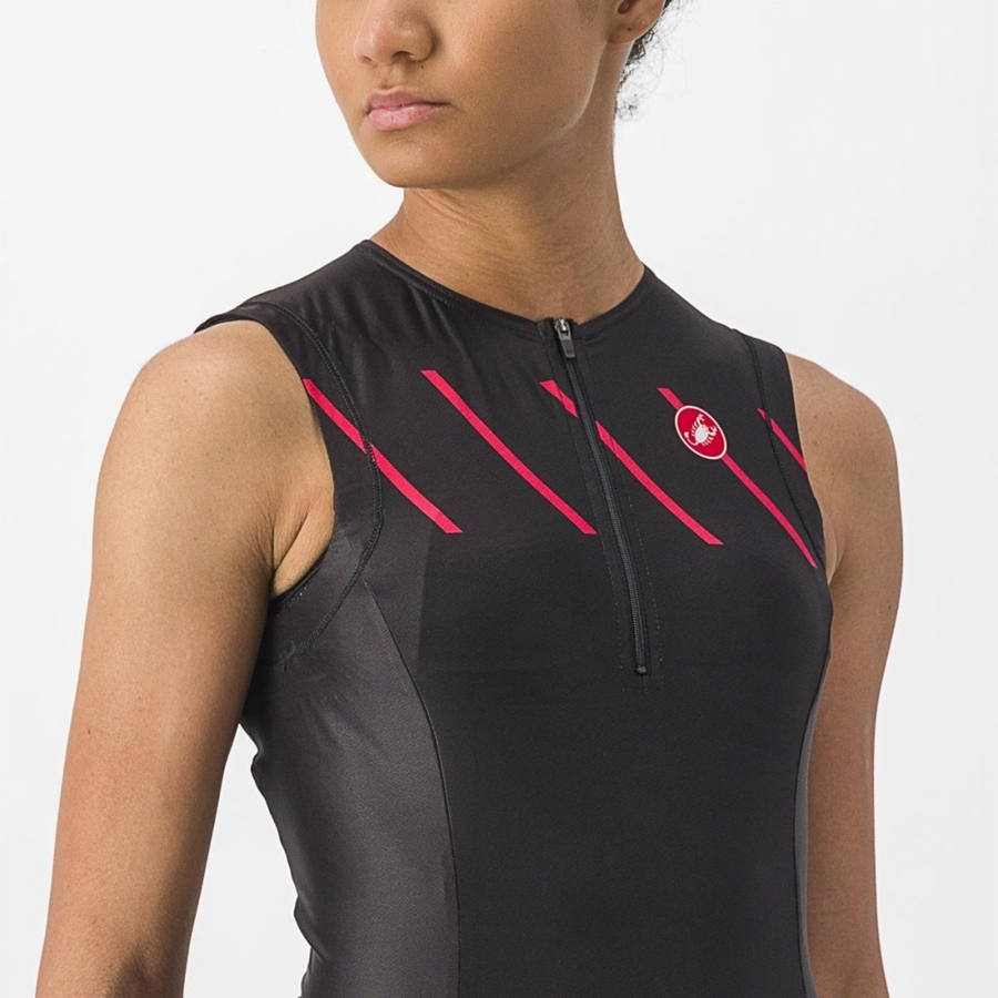 Castelli FREE 2 W TRI SINGLET Women Suits Black | 4738PXFQI