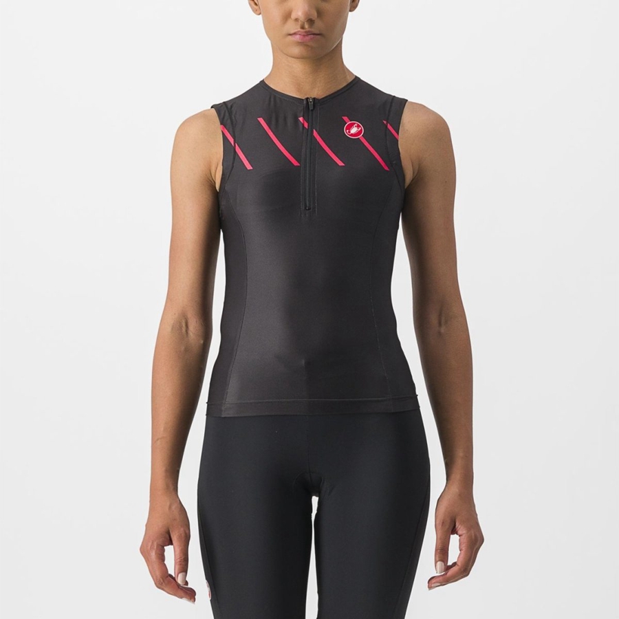 Castelli FREE 2 W TRI SINGLET Women Suits Black | 4738PXFQI