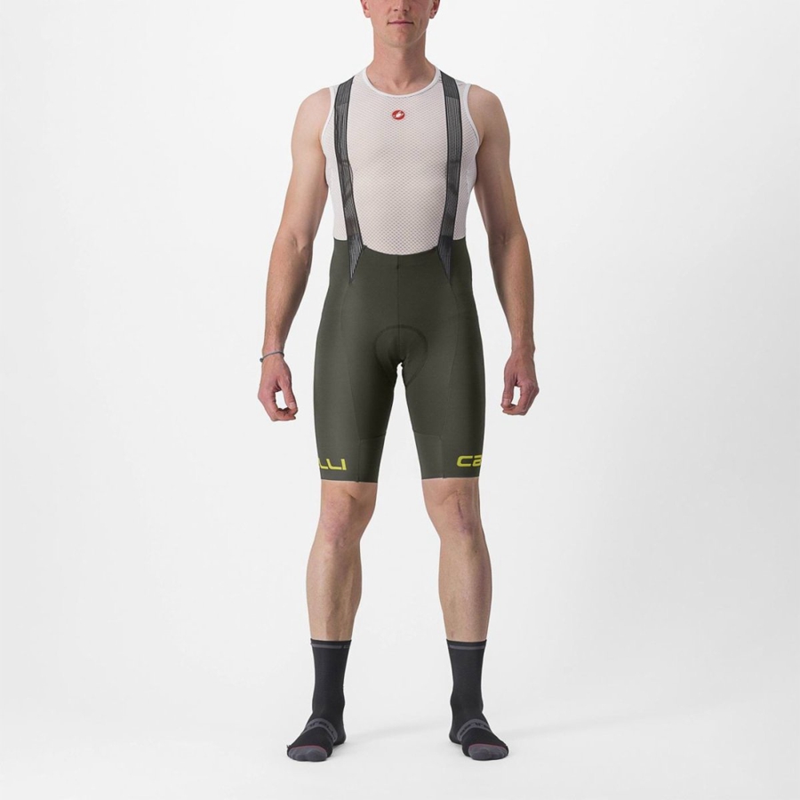 Castelli FREE AERO RC CLASSIC Men Bib Shorts Deep Green | 7123HPXCZ