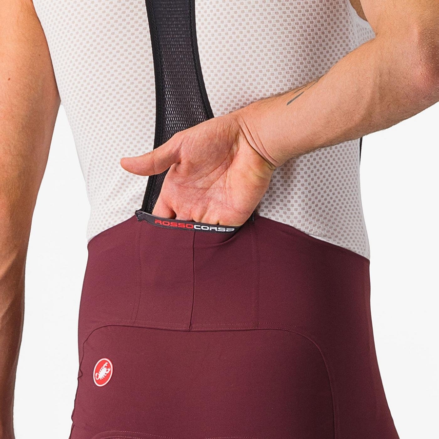 Castelli FREE AERO RC CLASSIC Men Bib Shorts Deep Burgundy / White | 4931YBQIE