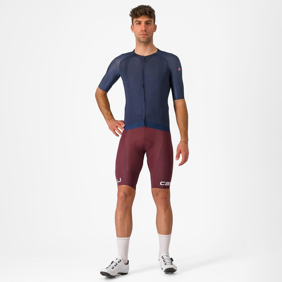 Castelli FREE AERO RC CLASSIC Men Bib Shorts Deep Burgundy / White | 4931YBQIE