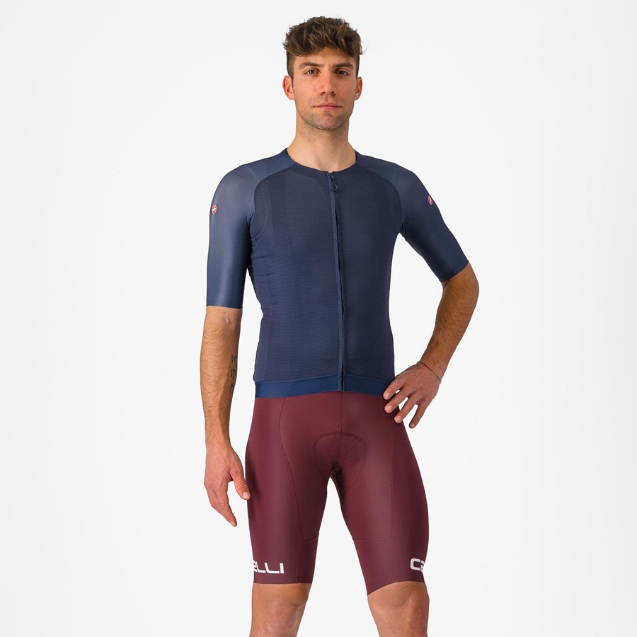 Castelli FREE AERO RC CLASSIC Men Bib Shorts Deep Burgundy / White | 4931YBQIE