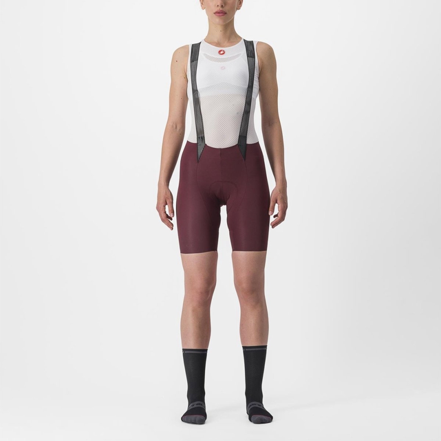 Castelli FREE AERO RC W Women Bib Shorts Deep Burgundy | 2381VSDCM